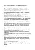 MCB 2050 FINAL QUESTIONS AND ANSWERS