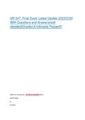 NR 547- Final Exam Latest Update 2025&sol;2026 &NewLine;With Questions and Answers&lpar;well &NewLine;detailed&rpar;&vert;Graded A&plus;&vert;Already Passed