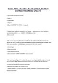 Adult Health 1 Final Exam Review