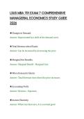 LSUS MBA 701 EXAM 7 COMPREHENSIVE&NewLine;MANAGERIAL ECONOMICS STUDY GUIDE&NewLine;2026
