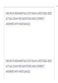 HESI RN FUNDAMENTALS EXIT EXAM LATEST 2024-2025 ACTUAL EXAM 100 QUESTIONS AND CORRECT