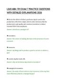 LSUS MBA 701 EXAM 7 PRACTICE QUESTIONS&NewLine;WITH DETAILED EXPLANATIONS 2026