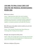 LSUS MBA 703 FINAL EXAM CORE COST&NewLine;ANALYSIS AND FINANCIAL DECISION-MAKING&NewLine;REVIEW 2026