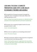 LSUS MHA 710 EXAM 1 COMPLETE&NewLine;PREPARATION GUIDE WITH CORE HEALTH&NewLine;ECONOMICS THEORIES AND MODELS