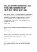 LSUS MHA 710 EXAM 1 QUESTION SET WITH&NewLine;RATIONALES AND ECONOMICS OF&NewLine;HEALTHCARE SYSTEMS REVIEW 2026