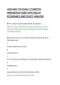 LSUS MHA 710 EXAM 2 COMPLETE&NewLine;PREPARATION GUIDE WITH HEALTH&NewLine;ECONOMICS AND POLICY ANALYSIS