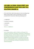 LSUS MBA 701 EXAM 1 EXAM SCRIPT 2026&NewLine;COMPREHENSIVE QUESTIONS AND FULL&NewLine;SOLUTIONS GRADED A&plus;