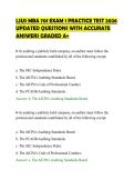 LSUS MBA 701 EXAM 1 PRACTICE TEST 2026&NewLine;UPDATED QUESTIONS WITH ACCURATE&NewLine;ANSWERS GRADED A&plus;