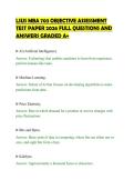 LSUS MBA 703 OBJECTIVE ASSESSMENT&NewLine;TEST PAPER 2026 FULL QUESTIONS AND&NewLine;ANSWERS GRADED A&plus;