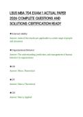 LSUS MBA 704 EXAM 1 ACTUAL PAPER&NewLine;2026 COMPLETE QUESTIONS AND&NewLine;SOLUTIONS CERTIFICATION READY