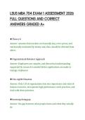 LSUS MBA 704 EXAM 1 ASSESSMENT 2026&NewLine;FULL QUESTIONS AND CORRECT&NewLine;ANSWERS GRADED A&plus;