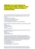 ARM 400 ACTUAL EXAM COMPLETE 200&NewLine;QUESTIONS AND CORRECT ANSWERS &vert; LATEST&NewLine;UPDATE 2026&sol;2027 &lpar;VERIFIED&rpar; &vert; GRADED A&plus; &vert;&NewLine;GUARANTEED PASS&period;&NewLine;