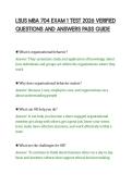 LSUS MBA 704 EXAM 1 TEST 2026 VERIFIED&NewLine;QUESTIONS AND ANSWERS PASS GUIDE