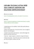 LSUS MBA 704 EXAM 2 ACTUAL PAPER&NewLine;2026 COMPLETE QUESTIONS AND&NewLine;SOLUTIONS CERTIFICATION READY