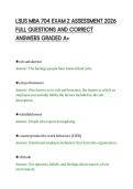 LSUS MBA 704 EXAM 2 ASSESSMENT 2026&NewLine;FULL QUESTIONS AND CORRECT&NewLine;ANSWERS GRADED A&plus;