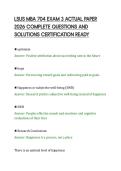 LSUS MBA 704 EXAM 3 ACTUAL PAPER&NewLine;2026 COMPLETE QUESTIONS AND&NewLine;SOLUTIONS CERTIFICATION READY