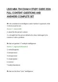 LSUS MBA 704 EXAM 4 STUDY GUIDE 2026&NewLine;FULL CONTENT QUESTIONS AND&NewLine;ANSWERS COMPLETE SET