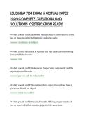 LSUS MBA 704 EXAM 5 ACTUAL PAPER&NewLine;2026 COMPLETE QUESTIONS AND&NewLine;SOLUTIONS CERTIFICATION READY