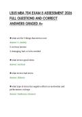 LSUS MBA 704 EXAM 5 ASSESSMENT 2026&NewLine;FULL QUESTIONS AND CORRECT&NewLine;ANSWERS GRADED A&plus;