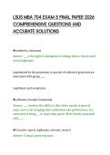 LSUS MBA 704 EXAM 5 FINAL PAPER 2026&NewLine;COMPREHENSIVE QUESTIONS AND&NewLine;ACCURATE SOLUTIONS