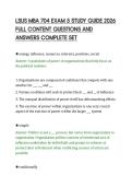 LSUS MBA 704 EXAM 5 STUDY GUIDE 2026&NewLine;FULL CONTENT QUESTIONS AND&NewLine;ANSWERS COMPLETE SET
