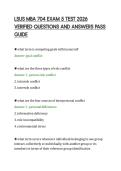 LSUS MBA 704 EXAM 5 TEST 2026&NewLine;VERIFIED QUESTIONS AND ANSWERS PASS&NewLine;GUIDE