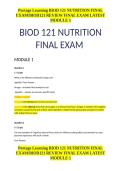 BIOD 121 Nutrition Final Exam Portage Learning Answers Converted 2025&sol; 2026 100&percnt; Verified with Correct Questions and Answers PDF Download
