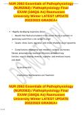NUR 2063 &vert;NUR 2063 Essentials of Pathophysiology &lpar;NUR2063&rpar; &sol;Pathophysiology Final EXAM &lpar;184Q& As&rpar; Rasmussen University Winter LATEST UPDATE&NewLine;