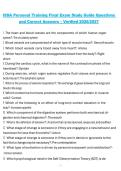 ISSA Personal Training Final Exam Study Guide Questions and Correct Answers &ndash; Verified &ndash; 2026&sol;2027 Certified Personal Trainer &lpar;CPT&rpar; Certification Review Guide