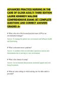 ADVANCED PRACTICE NURSING IN THE &NewLine;CARE OF OLDER ADULTS THIRD EDITION &NewLine;LAURIE KENNEDY MALONE &NewLine;CERTIFICATION EVALUATION EXAMS &NewLine;COMPLETE QUESTIONS AND VERIFIED &NewLine;SOLUTIONS GRADED A&plus; 