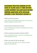 ADVANCED PRACTICE NURSING IN THE &NewLine;CARE OF OLDER ADULTS THIRD EDITION &NewLine;LAURIE KENNEDY MALONE &NewLine;COMPREHENSIVE EXAMS SET COMPLETE &NewLine;QUESTIONS AND CORRECT ANSWERS &NewLine;GRADED A&plus;