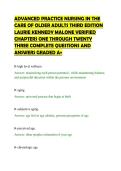 ADVANCED PRACTICE NURSING IN THE &NewLine;CARE OF OLDER ADULTS THIRD EDITION &NewLine;LAURIE KENNEDY MALONE TEST BANK &NewLine;SOLVED QUESTIONS WITH VERIFIED &NewLine;RESPONSES FULL SOLUTION GRADED A&plus;