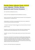 Florida 6-20 All Lines Claims Adjuster Exam Study Guide