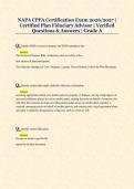 NAPA CPFA Certification Exam 2026&sol;2027 &vert; &NewLine;Certified Plan Fiduciary Advisor &vert; Verified &NewLine;Questions & Answers &vert; Grade A