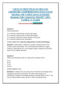 CHEM 219 PRINCIPLES OF ORGANIC &NewLine;CHEMISTRY COMPREHENSIVE FINAL EXAM &NewLine;Questions with Verified Answers & Detailed &NewLine;Rationales Fully Updated for 2026&sol;2027 &vert; 100&percnt; &NewLine;Certified &vert; A&plus; Graded 