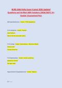 NURS 3366 Patho Exam 4 Latest 2026 Updated &NewLine;Questions and Verified 100&percnt; Solutions &lpar;2026&sol;2027&rpar; &vert;A&plus; &NewLine;Graded &vert;Guaranteed Pass