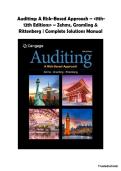 Auditing&colon; A Risk-Based Approach &ndash; 12th Edition &ndash; Karla M&period; Zehms&comma; Audrey A&period; Gramling & Larry E&period; Rittenberg &vert; Complete Solutions Manual &vert; Auditing & CPA Exam Prep