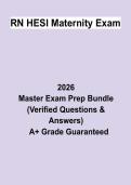 RN HESI Maternity Exam&colon; Complete Study Guide&comma; Review Notes & Practice Questions PDF