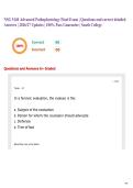 NSG 5140 Advanced Pathophysiology Final Exam &vert; Questions and correct detailed Answers &vert; 2026&sol;27 Updates &vert; 100&percnt; Pass Guarantee &vert; South College