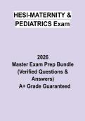 HESI Maternity & Pediatrics Final Exam&colon; Complete Study Guide&comma; Review Notes & Practice Questions PDF