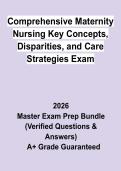 Comprehensive Maternity Nursing Key Concepts&comma; Disparities & Care Strategies Exam&colon; Complete Study Guide&comma; Review Notes & Practice Questions PDF
