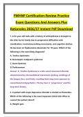 PMHNP Certification Review Practice &NewLine;Exam Questions And Answers Plus &NewLine;Rationales 2026&sol;27 Instant Pdf Download 