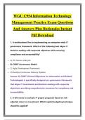 WGU C954 Information Technology &NewLine;Management Practice Exam Questions &NewLine;And Answers Plus Rationales Instant &NewLine;Pdf Download 