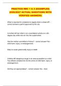 PRACTICE RBC 1 &NewLine;&lpar;EXAMPLES&rpar; 2026&sol;2027 ACTUAL &NewLine;QUESTIONS WITH VERIFIED &NewLine;ANSWERS&period;
