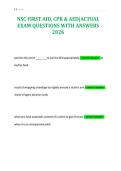 NSC FIRST AID&comma; CPR & AED&vert;ACTUAL&NewLine;EXAM QUESTIONS WITH ANSWERS&NewLine;2026&NewLine;