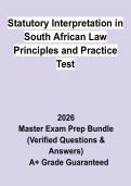Statutory Interpretation in South African Law&colon; Principles & Practice Test &ndash; Complete Study Guide&comma; Review Notes & Practice Questions PDF