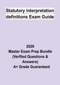 Statutory Interpretation Definitions Exam Guide&colon; Complete Study Guide&comma; Review Notes & Practice Questions PDF