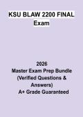KSU BLAW 2200 Final Exam&colon; Complete Study Guide&comma; Review Notes & Practice Questions PDF