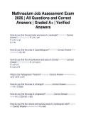 Mathnasium Job Assessment Exam 2026 &vert; All Questions and Correct Answers &vert; Graded A&plus; &vert; Verified Answers