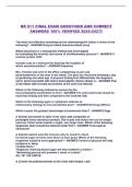 NR 511 FINAL EXAM QUESTIONS AND CORRECT ANSWERS 100&percnt; VERIFIED 2026-2027&excl;&excl;